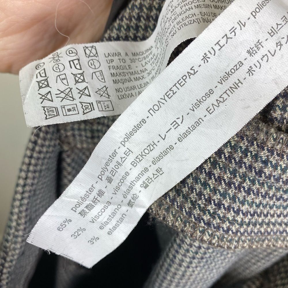 Zara Basic Brown Mini Houndstooth Check High Rise Trouser Pants - Picture 5 of 5